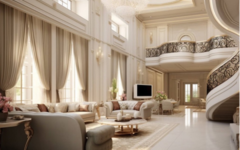 Thi công nội thất biệt thự gỗ óc chó tại Đồng Châu, Thái Bình